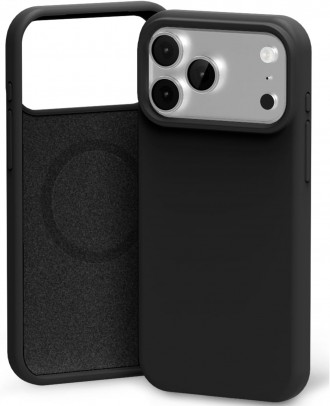 Juodas dėklas "Mercury Pure Magsafe Silicon Case" telefonui Apple iPhone 17 Pro