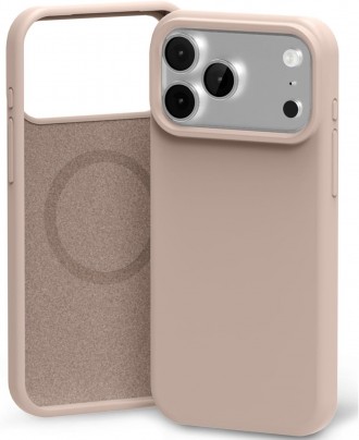 Rožinio smėlio dėklas "Mercury Pure Magsafe Silicon Case" telefonui Apple iPhone 17 Pro