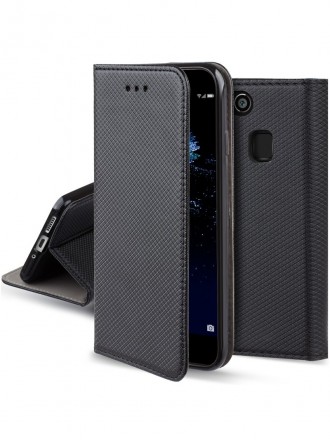 Juodas atverčiamas dėklas "Smart Magnet" telefonui Huawei P10 Lite 