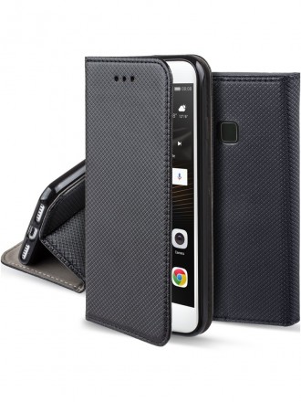 Juodas atverčiamas dėklas "Smart Magnet" telefonui Huawei P9 Lite