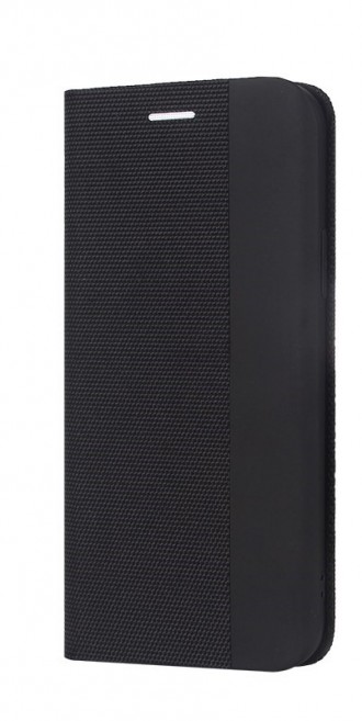 Juodas atverčiamas dėklas "Smart Senso" telefonui Xiaomi Redmi 12 / Redmi Note 12R / Poco M6 Pro 5G