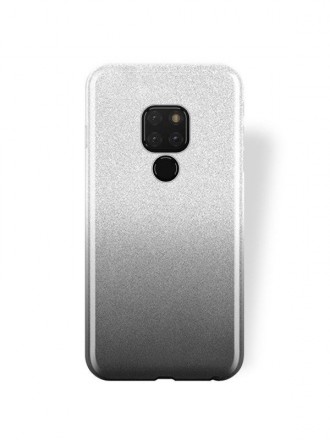 Juodas blizgantis silikoninis dėklas Huawei Mate 20 telefonui "Bling"