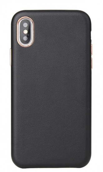 Juodas dėklas "Leather Case" Apple Iphone 12 Pro Max telefonui