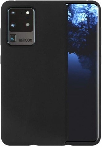 Juodas silikoninis dėklas "Liquid Silicone" 1.5mm telefonui Samsung Galaxy S20 Ultra (G988) 