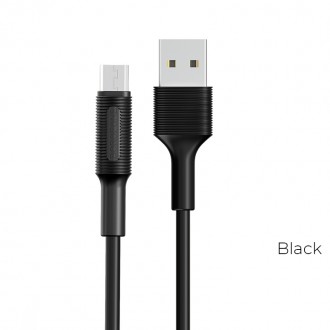 Juodas USB kabelis Borofone BX1 microUSB 1.0m