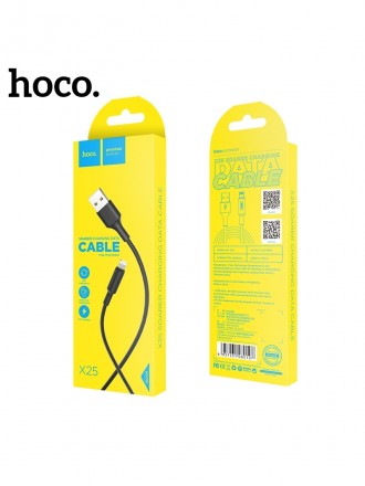 Juodas USB kabelis HOCO X25 lightning 1m