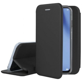 Juodos spalvos atverčiamas dėklas "Book elegance" telefonui Samsung A7 2018
