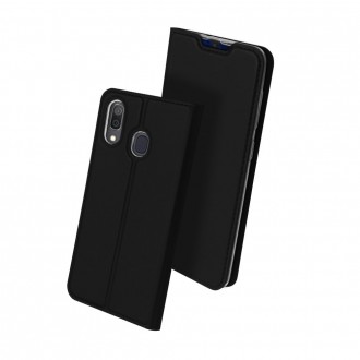 Juodos spalvos atverčiamas dėklas "Dux Ducis Skin" telefonui Samsung A202 A20e