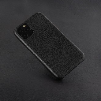 Juodas krokodilo odos imitacijos dėklas telefonui iPhone XS MAX 