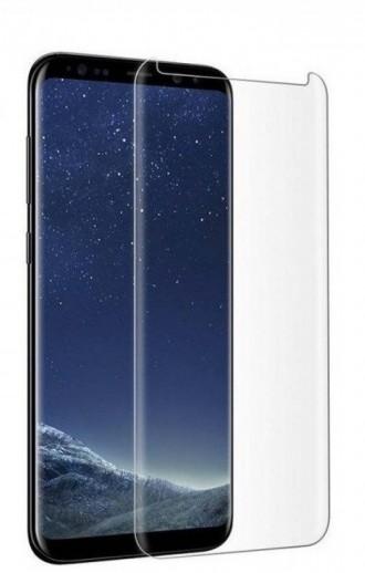 Lenktas skaidrus apsauginis grūdintas stiklas "M1 5D UV Glue" telefonui Samsung Galaxy G965 S9 Plus (stikliukas klijuojamas naudojant ultravioletinę lempą)