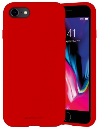 Raudonos spalvos dėklas "Mercury Silicone Case" telefonui Apple iPhone 7 / 8 / SE 2020 / SE 2022