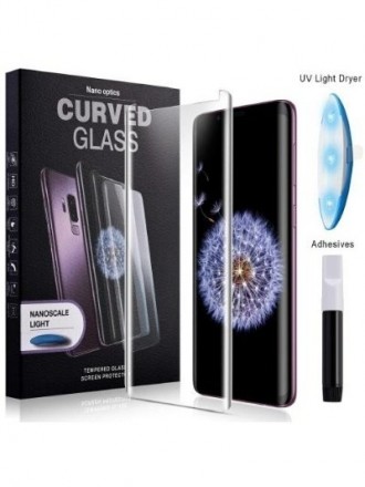 Skaidrus apsauginis grūdintas stiklas Samsung S6 Edge telefonui "Nano Optics 5D UV Glue"