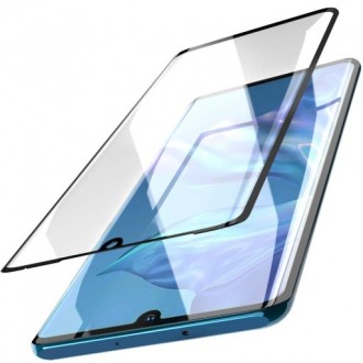 LCD apsauginis stikliukas juodais kraštais 5D Full Glue telefonui A20e (A202)
