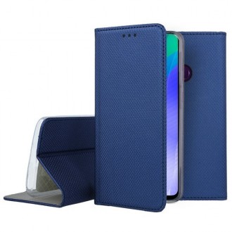 Tamsiai mėlynos spalvos atverčiamas dėklas "Smart Magnet" telefonui Huawei Y6P 