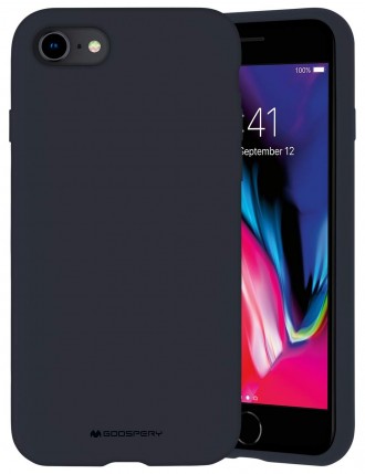 Tamsiai mėlynos spalvos dėklas "Mercury Silicone Case" telefonui Apple iPhone 7 / 8 / SE 2020 / SE 2022