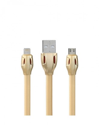 USB kabelis Remax RC-035m "Laser" "microUSB" aukso spalvos