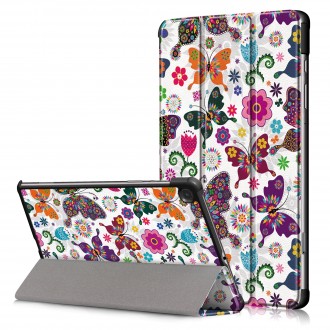 Atverčiamas Smart Leather dėklas ''Drugeliai" planšetei Samsung Galaxy X200 / X205 Tab A8 10.5 2021