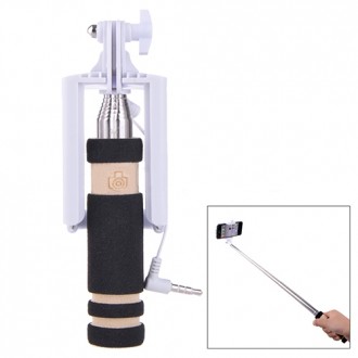 Juodas teleskopinis fotografavimosi laikiklis telefonui "Mini Monopod" (laidinis monopodas)